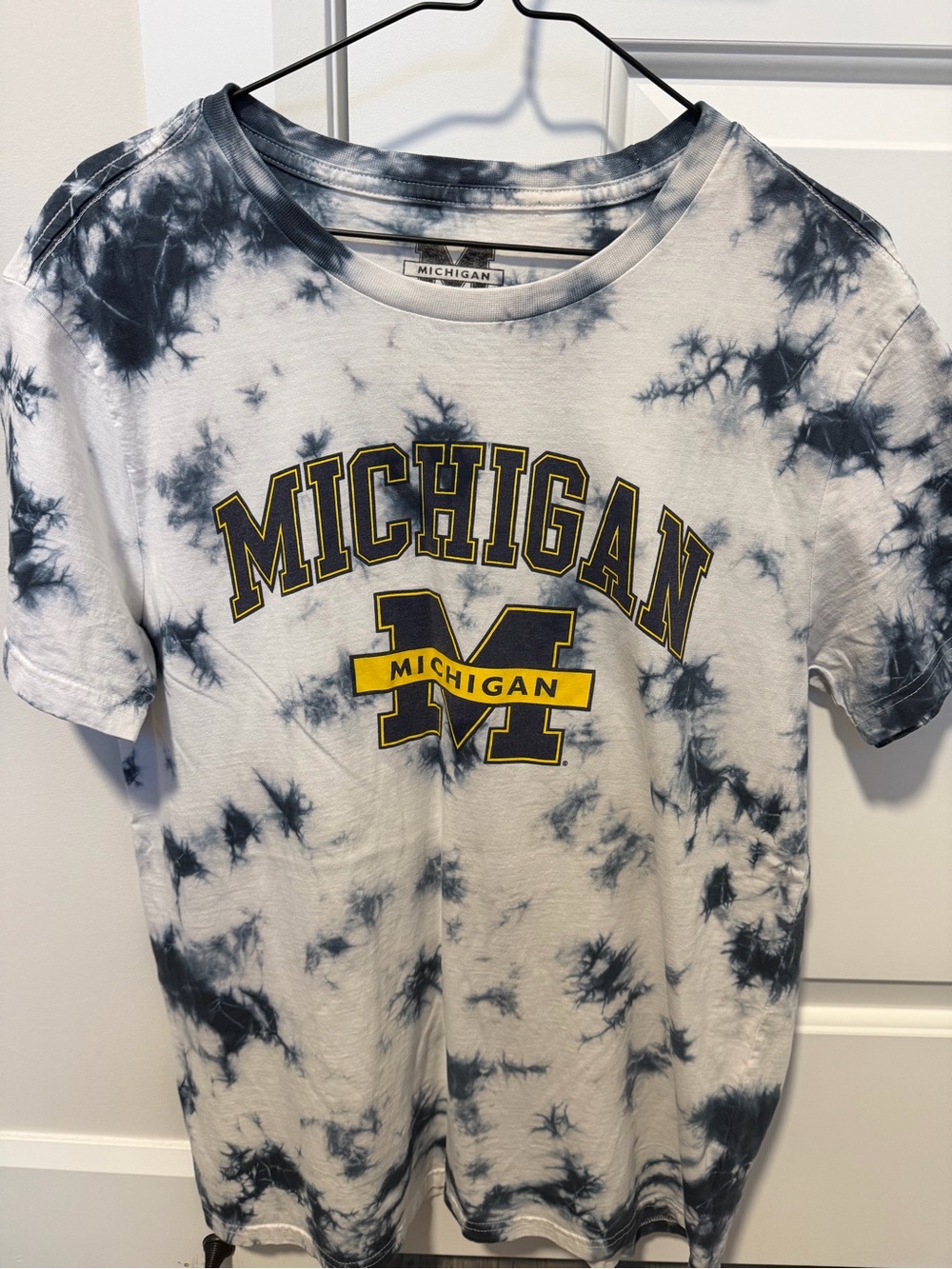 Michigan Tie-Dye Short Sleeve Tee - White & Navy